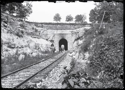 Photographers on the Tracks at the Meramec Highlands Tunnel by Unknown